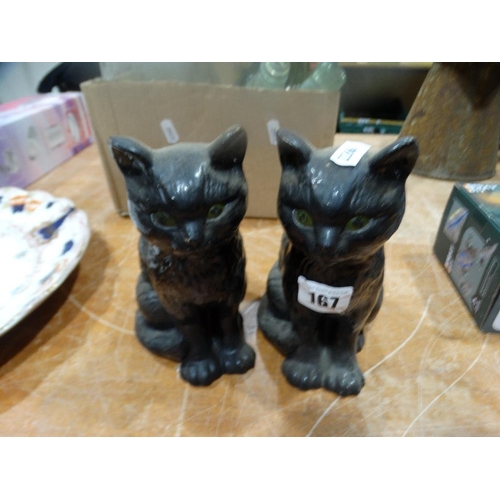 167 - Two Sylvac Pottery Black Cats