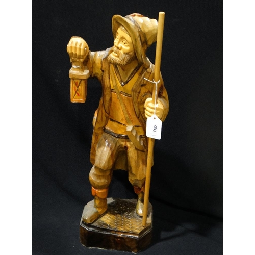 25 - A Carved Wooden Figure Depicting A Night Watchman