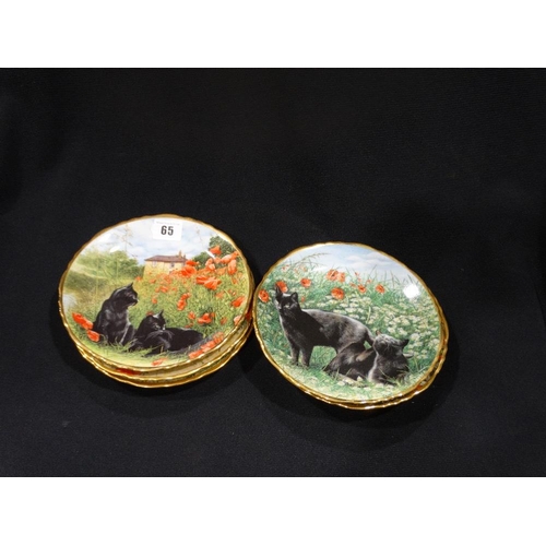 65 - A Set Of Six Cat Related Collectors Wall Plates