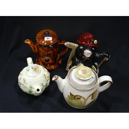 67 - Four Novelty Teapots