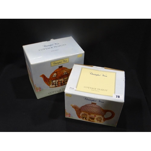 78 - Two Boxed Novelty Teapots