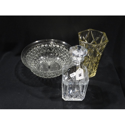 79 - A Square Based Glass Decanter Etc (3)