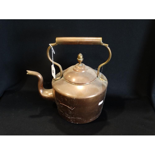 13 - An Antique Copper Kettle