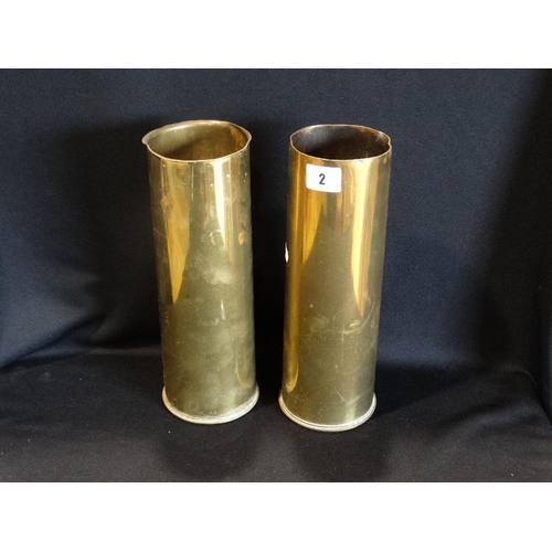 2 - Two Brass Shell Cases, 12