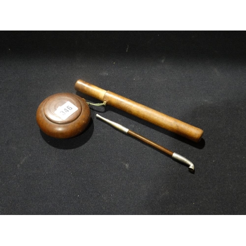 346 - A Wood Cased Eastern Opium Pipe