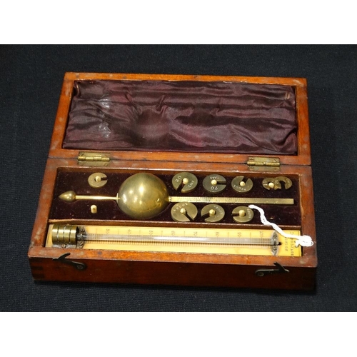 49 - A Mahogany Cased Sikes Hydrometer