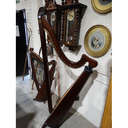 594 - A Rare Ninety- Six String Triple Harp & Cover By John W. Thomas, Model: Cleddau