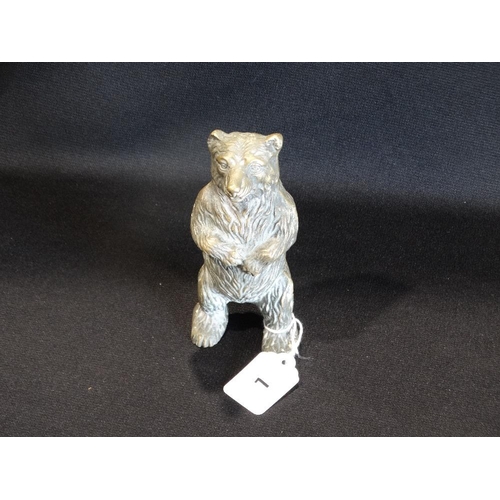 7 - An Early 20thc Heavy Cast Brass Figure Of A Standing Bear, 6