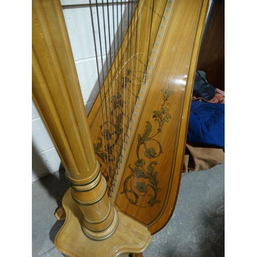 595 - A USA Venus Forty Six String Extended Sound Board Concert Harp & Cover, Model Encore, No 75, & Indiv... 