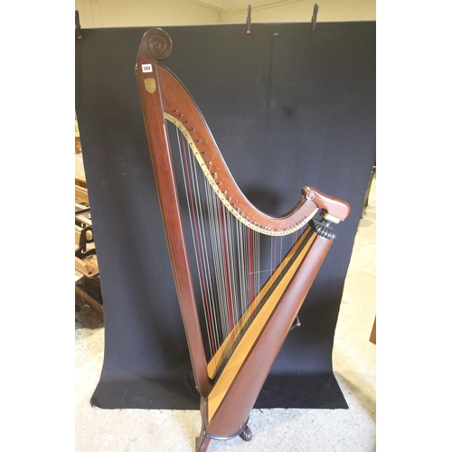 594 - A Rare Ninety- Six String Triple Harp & Cover By John W. Thomas, Model: Cleddau