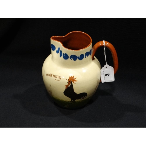 3 - A Large Motto Ware Milk Jug