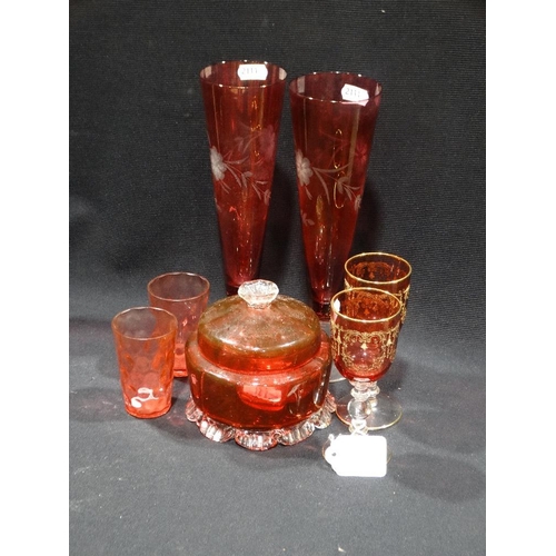 43 - A Parcel Of Ruby Glassware