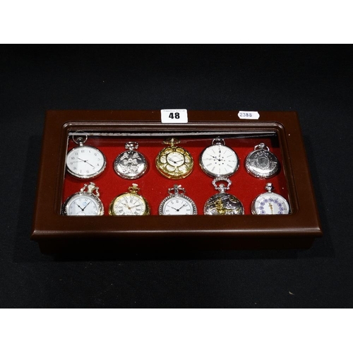 48 - A Cased Collection Of Ten Collectors Pocket Watches