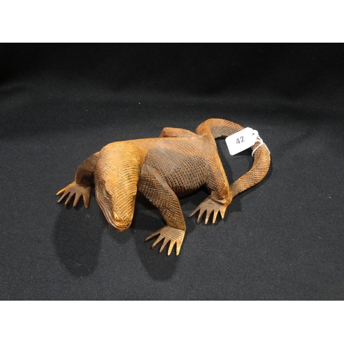 42 - A Carved Wooden Model Of A Komodo Dragon