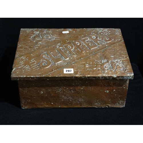 207 - An Arts & Crafts Period Copper Clad Slipper Box