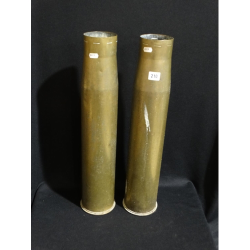 210 - Two Large Brass Shell Cases