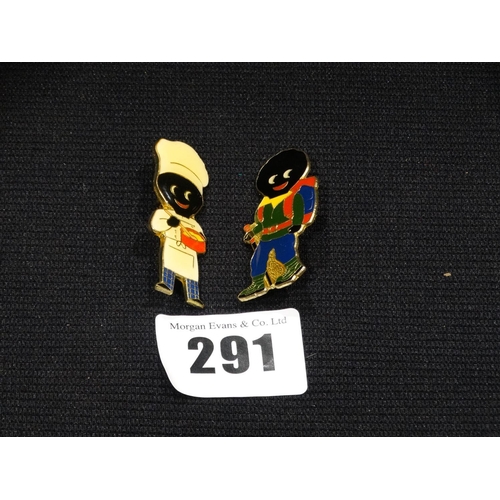 291 - Two Robertsons Jam Pin Badges, Hiker & Chef