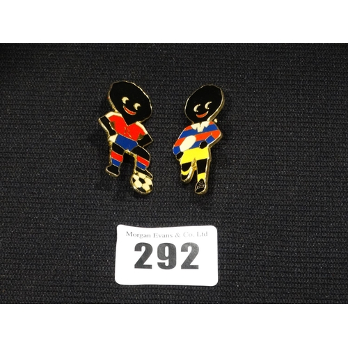 292 - Two Robertsons Jam Pin Badges, Footballer & Rugby Player