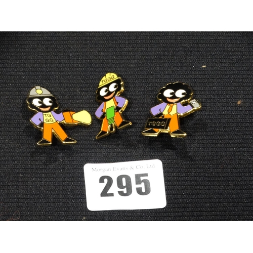 295 - Three Robinsons Jam Pin Badges, Construction Worker, Miner & Business Man