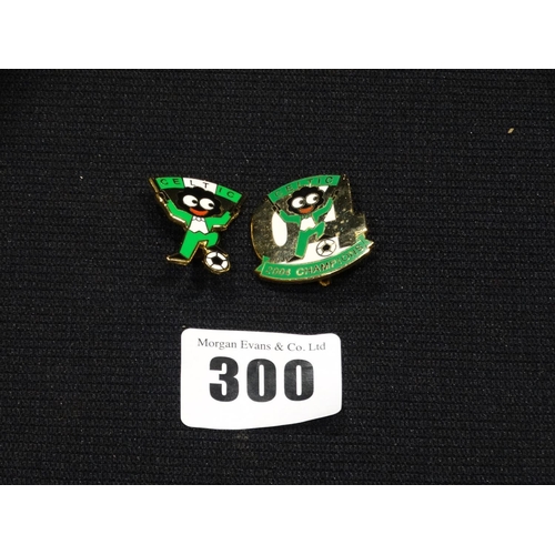 300 - Two Robinsons Jam Pin Badges, Celtic Football Club 2004 Champions & Celtic