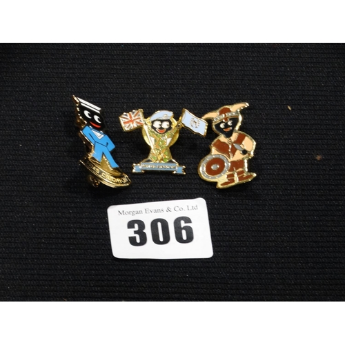 306 - Three Robinsons Jam Pin Badges, United Kingdom, HMS Crichton & Viking