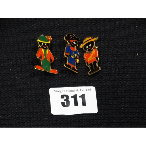 311 - Three Robinsons Jam Pin Badges, Mountie, Pirate & Clown