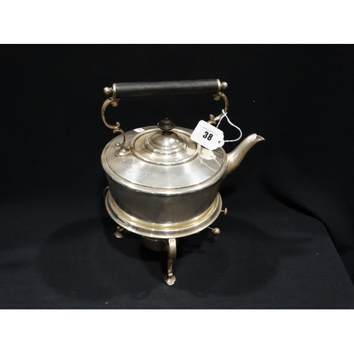 38 - A Hallmarked Silver Spirit Kettle On Stand By James Dixon, Hallmarks For Sheffield 1898, 54oz All In