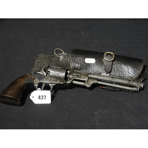 427 - A Broken Colt Peacemaker Revolver In Black Leather Holster