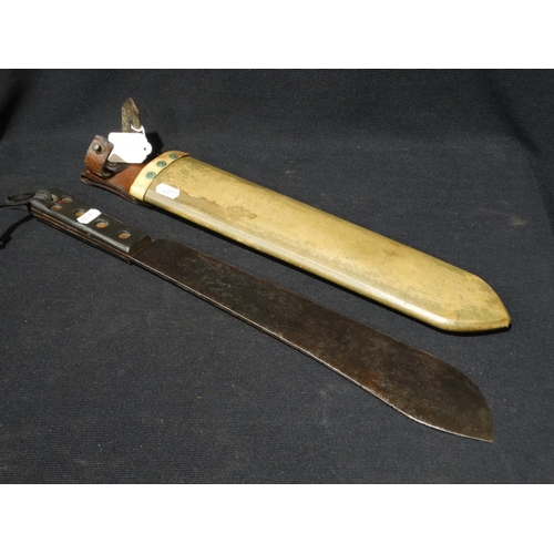 438 - A World War II British Army Machete By JJB In Original Hardened Sheath