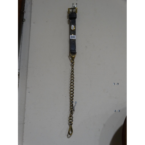 446 - An Antique Brass & Leather Dog Lead