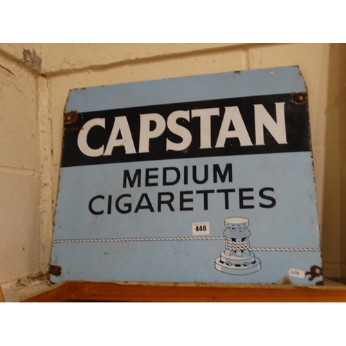 448 - An Enamel Advertising Sign For Capstan Medium Cigarettes 16 X 20