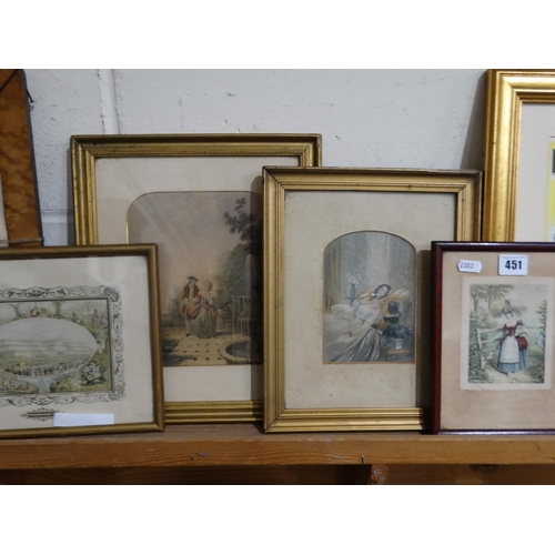 451 - A Group Of Four Antique Engravings Including A View Of Crystal Palace