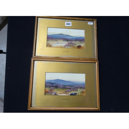 453 - L. Carlisle, Two Oil On Card Moorland Studies