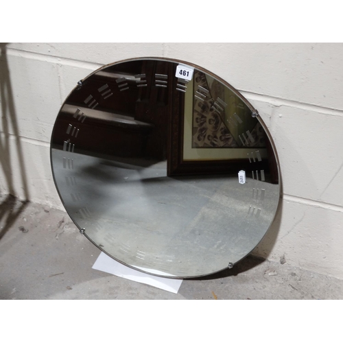 461 - A Circular Art Deco Period Wall Mirror