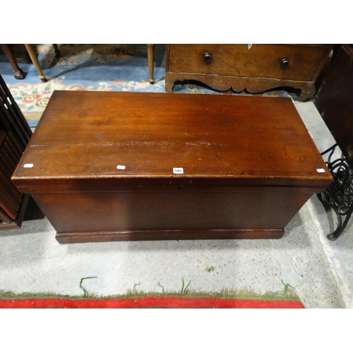 An Antique Oak Bedding Chest With Side Carrying Handles