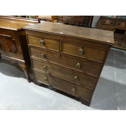 559 - A 19thc Oak Chest Of Two Short & Three Long Drawers