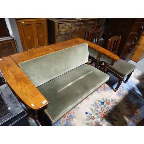 568 - An Early 20thc Metamorphic Dining Table Converting Into A Two Seater Settee, Stamped 