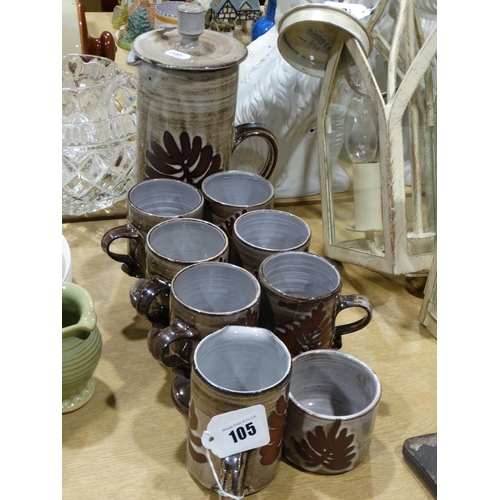 105 - A Nine Piece Studio Pottery Coffee Set