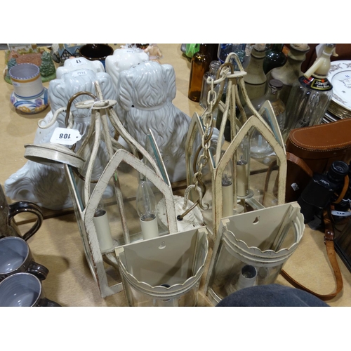 108 - Two Pairs Of Antique Style Metal Light Fittings