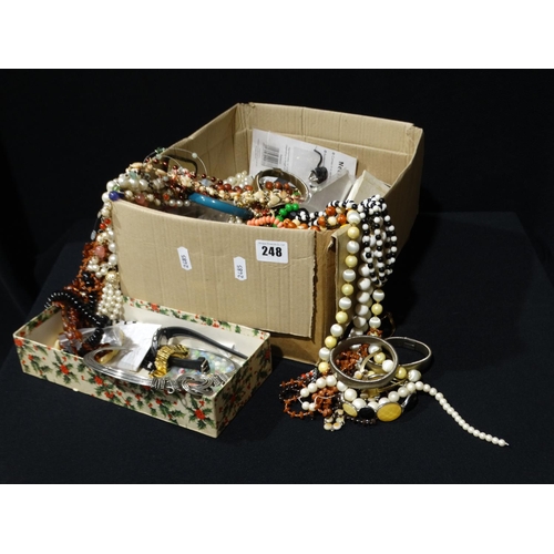 248 - A Box Of Costume Jewellery