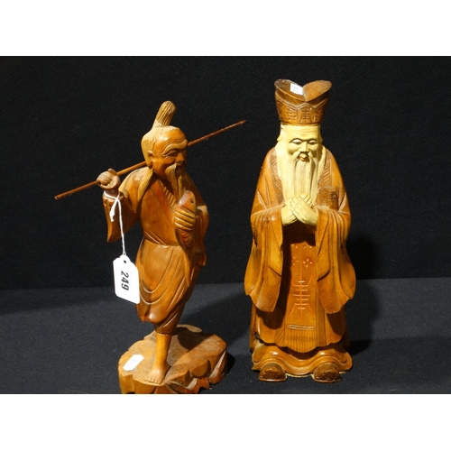 249 - A Pair Of Carved Oriental Figures