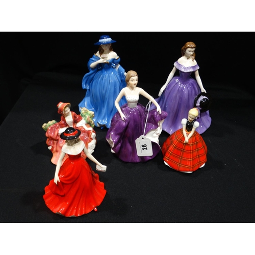 28 - Six Various China Figurines To Include Royal Doulton