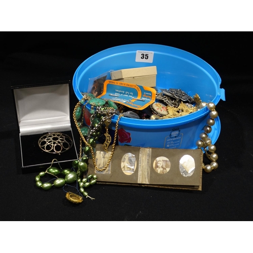 35 - A Box Of Costume Jewellery