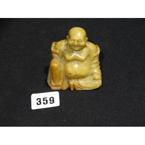 359 - A Carved Soapstone Buddha