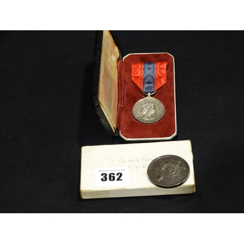 362 - A National Fire Brigade Union Service Medal Together With An Imperial Service Medal