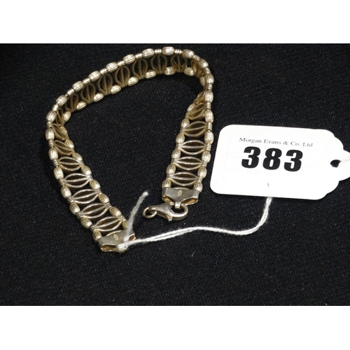 383 - A Silver Flat Link Bracelet