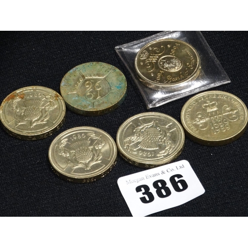 386 - Six Collectable £2 Coins