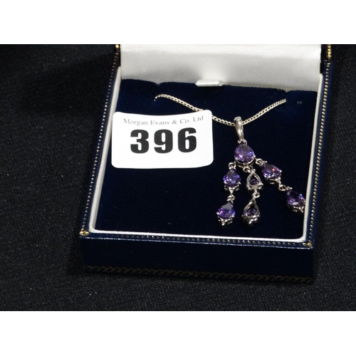 396 - A Silver Amethyst Pendant