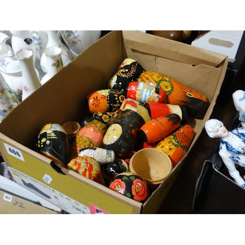 406 - A Box Of Vintage Russian Dolls