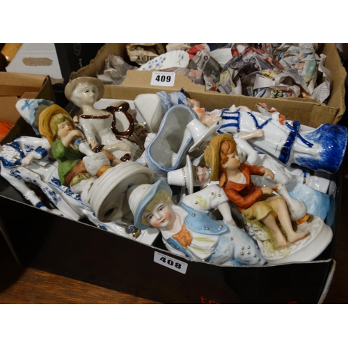 408 - A Box Of Ceramic Figurines